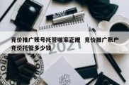 竞价推广账号托管哪家正规  竞价推广账户竞价托管多少钱