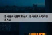 沧州竞价托管联系方式  沧州拍卖公司的联系方式