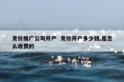 竞价推广公司开户  竞价开户多少钱,是怎么收费的