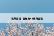 视频变现  怎样做A1视频变现