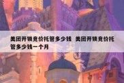 美团开锁竞价托管多少钱  美团开锁竞价托管多少钱一个月