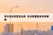 东方竞价托管怎么样  东方财富集合竞价规则