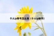 个人ip账号怎么做（个人ip制作）