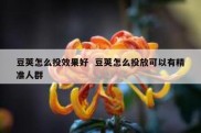 豆荚怎么投效果好  豆荚怎么投放可以有精准人群