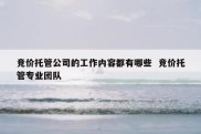 竞价托管公司的工作内容都有哪些  竞价托管专业团队