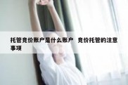 托管竞价账户是什么账户  竞价托管的注意事项