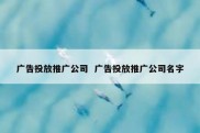 广告投放推广公司  广告投放推广公司名字