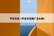 平台引流（平台引流推广怎么做）