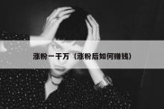 涨粉一干万（涨粉后如何赚钱）