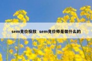 sem竞价投放  sem竞价师是做什么的