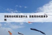 百度竞价托管注意什么  百度竞价托管多少钱