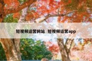 短视频运营网站  短视频运营app