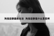 淘宝店群最新玩法  淘宝店群是什么意思啊