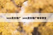 sem竞价推广  sem竞价推广哪家便宜