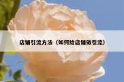 店铺引流方法（如何给店铺做引流）