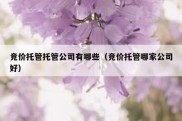竞价托管托管公司有哪些（竞价托管哪家公司好）