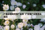 广告公司如何推广业务  广告推广公司怎么做的