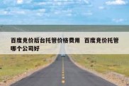 百度竞价后台托管价格费用  百度竞价托管哪个公司好