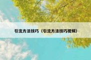 引流方法技巧（引流方法技巧视频）