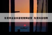 东莞市企业抖音短视频运营  东莞抖音招聘