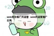 sem竞价推广代运营  sem代运营推广公司
