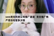 sem竞价托管公司推广渠道  竞价推广账户竞价托管多少钱