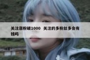 关注涨粉破1000  关注的多粉丝多会有钱吗