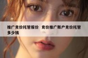 推广竞价托管报价  竞价推广账户竞价托管多少钱