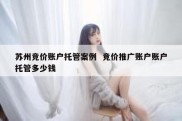 苏州竞价账户托管案例  竞价推广账户账户托管多少钱