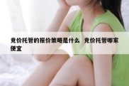 竞价托管的报价策略是什么  竞价托管哪家便宜