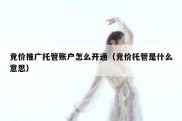 竞价推广托管账户怎么开通（竞价托管是什么意思）