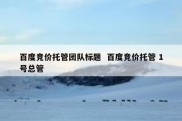 百度竞价托管团队标题  百度竞价托管 1号总管