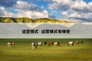 运营模式  运营模式有哪些