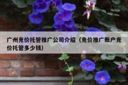 广州竞价托管推广公司介绍（竞价推广账户竞价托管多少钱）