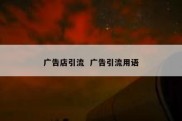 广告店引流  广告引流用语