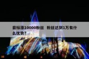 目标涨10000粉丝  粉丝达到1万有什么优势?