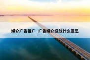 媒介广告推广  广告媒介投放什么意思