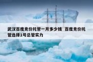 武汉百度竞价托管一月多少钱  百度竞价托管选择1号总管实力
