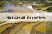 抖音小店怎么运营  抖音小店商家入驻
