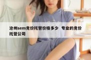 沧州sem竞价托管价格多少  专业的竞价托管公司