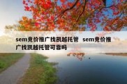 sem竞价推广找凯越托管  sem竞价推广找凯越托管可靠吗