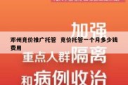 邓州竞价推广托管  竞价托管一个月多少钱费用