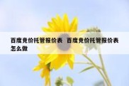 百度竞价托管报价表  百度竞价托管报价表怎么做