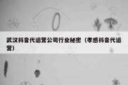 武汉抖音代运营公司行业秘密（孝感抖音代运营）
