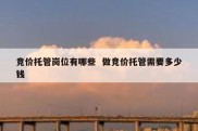 竞价托管岗位有哪些  做竞价托管需要多少钱