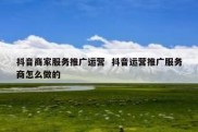 抖音商家服务推广运营  抖音运营推广服务商怎么做的