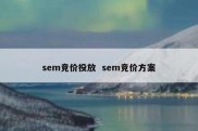 sem竞价投放  sem竞价方案