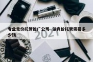 专业竞价托管推广公司  做竞价托管需要多少钱