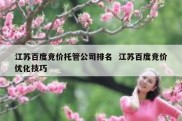 江苏百度竞价托管公司排名  江苏百度竞价优化技巧