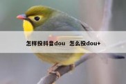 怎样投抖音dou  怎么投dou+